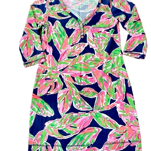 Lilly Pulitzer Dresses & Skirts - LILLY PULITZER PALMETTO IN THE VIAS PUMA PINK NAVY DRESS-SIZE MEDIUM